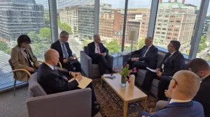 Zukan HelezPredvodio delegaciju BiH prvog dana proljetnog zasjedanja MMF u Washingtonu//