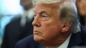 U.S. President Donald Trump looks on, as he signs executive orders in the Oval Office at the White House in Washington, D.C., U.S., April 23, 2025. REUTERS/Leah Millis/Leah Millis