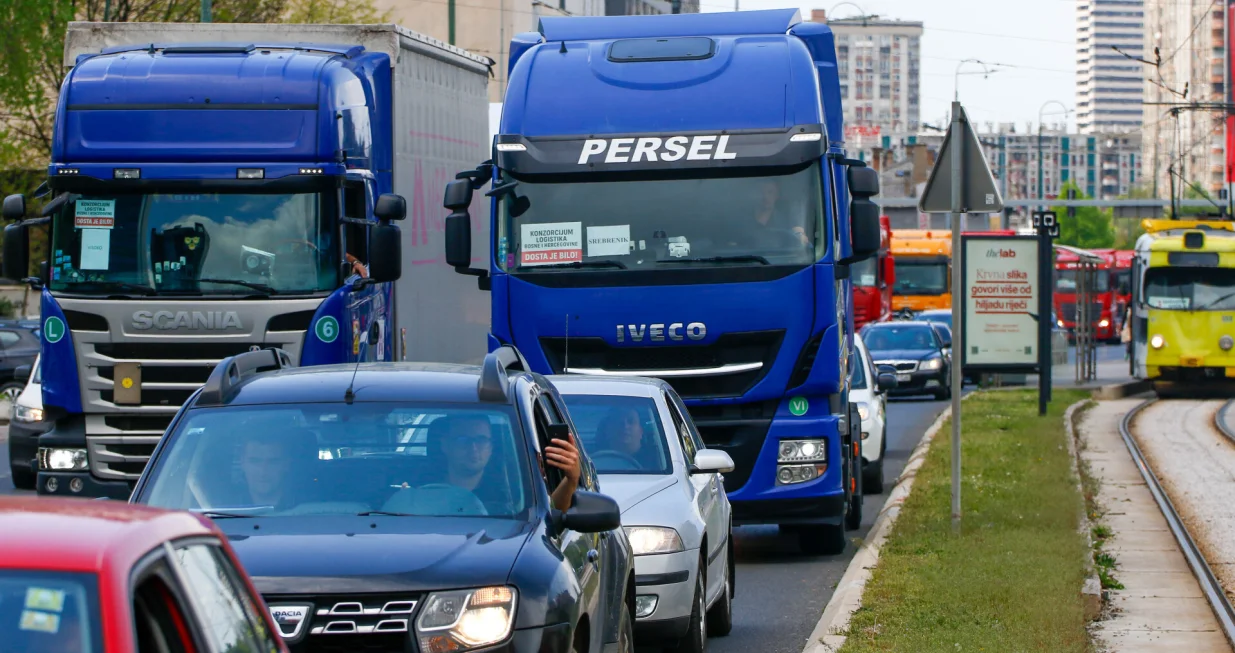 Protestna voznja kamiona prijevoznika i transportnog sektora/Damir Deljo @ Oslobodjenje