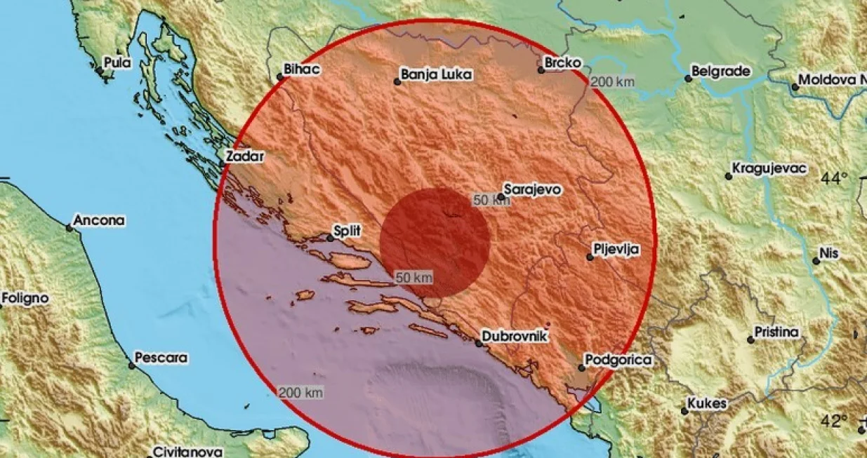 Zemljotres u Hercegovini/EMSC/