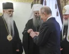 Vladimir Putin i patrijarh Porfirije/Agencije
