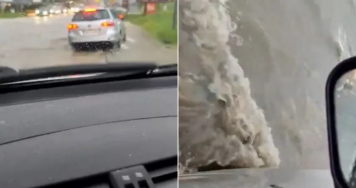 Voda na cesti je izazvala haos/Screenshot/