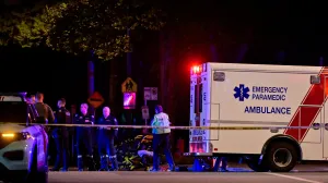 An ambulance is parked at the site of the Lapu Lapu day block party, where a vehicle drove into a crowd killing several people in Vancouver, British Columbia, Canada April 26, 2025. REUTERS/Jennifer Gauthier/Jennifer Gauthier
