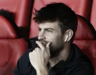 epa10294588 FC Barcelona's defender Gerard Pique reacts on the bench ahead of the Spanish LaLiga soccer match between CA Osasuna and FC Barcelona, in Pamplona, northern Spain, 08 November 2022. EPA/Jesus Diges