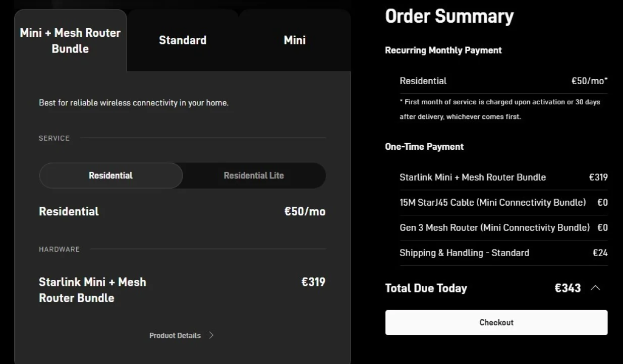 Starlink cijene u regionu/