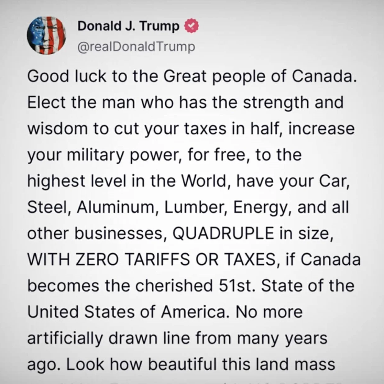 donald trump, truth social, kanada, izbori//