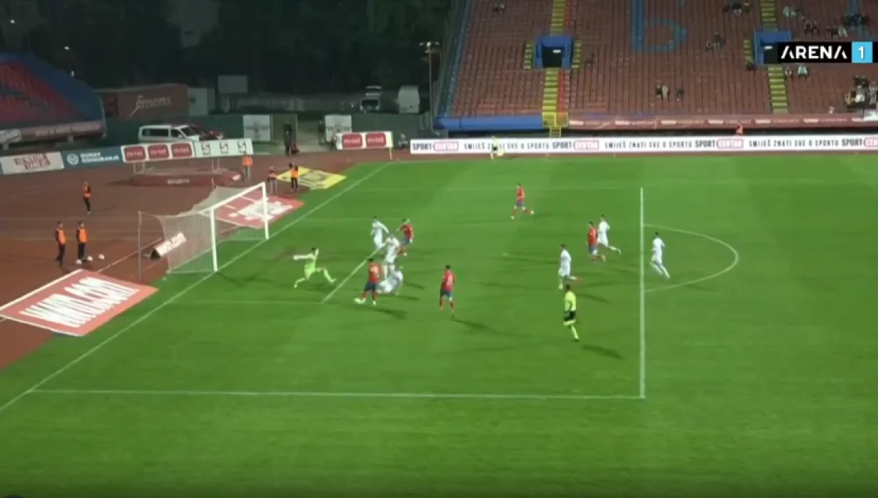 Gol Borca za 3:1 (FOTO: Screenshot/Arena Sport)