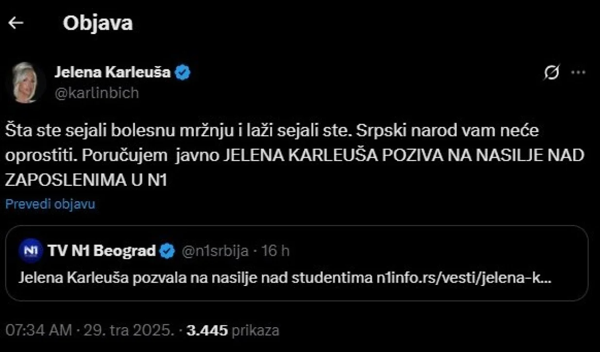 twitter jelena karleuša/X