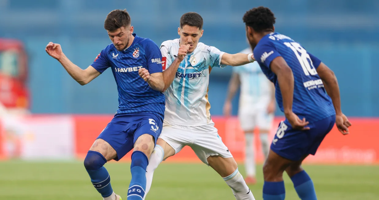 27.04.2025., stadion Maksimir, Zagreb - SuperSport HNL, 32. kolo, GNK Dinamo - HNK Rijeka. Petar Sucic, Niko Jankovic. Photo: Matija Habljak/PIXSELL
