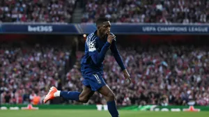 Dembele slavi gol na Emiratesu (FOTO: REUTERS/Dylan Martinez)