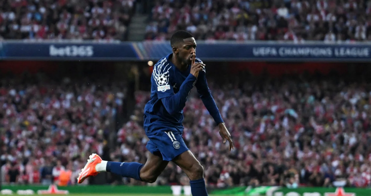 Dembele slavi gol na Emiratesu (FOTO: REUTERS/Dylan Martinez)