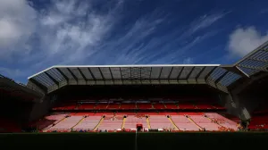 Soccer Football - Premier League - Liverpool v West Ham United - Anfield, Liverpool, Britain - April 13, 2025 General view inside the stadium before the match REUTERS/David Klein EDITORIAL USE ONLY. NO USE WITH UNAUTHORIZED AUDIO, VIDEO, DATA, FIXTURE LISTS, CLUB/LEAGUE LOGOS OR 'LIVE' SERVICES. ONLINE IN-MATCH USE LIMITED TO 120 IMAGES, NO VIDEO EMULATION. NO USE IN BETTING, GAMES OR SINGLE CLUB/LEAGUE/PLAYER PUBLICATIONS. PLEASE CONTACT YOUR ACCOUNT REPRESENTATIVE FOR FURTHER DETAILS..