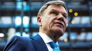 Designated German Foreign Minister Dr. Johann David Wadephul looks on, on the day of a CDU party conference to formally sign off on a coalition agreement reached with the Social Democrats, in Berlin, Germany April 28, 2025. REUTERS/Liesa Johannssen REFILE - QUALITY REPEAT/Liesa Johannssen