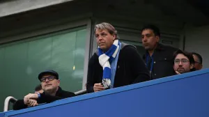 epa10259206 Chelsea owner Todd Boehly (C) attends the English Premier League soccer match between Chelsea FC and Manchester United in London, Britain, 22 October 2022. EPA/DANIEL HAMBURY EDITORIAL USE ONLY. No use with unauthorized audio, video, data, fixture lists, club/league logos or 'live' services. Online in-match use limited to 120 images, no video emulation. No use in betting, games or single club/league/player publications