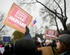 FILE PHOTO: Demonstrators rally on Cambridge Common in a protest organized by the City of Cambridge calling on Harvard leadership to resist interference at the university by the federal government in Cambridge, Massachusetts, U.S. April 12, 2025. REUTERS/Nicholas Pfosi/File Photo/Nicholas Pfosi