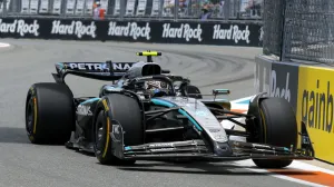 Formula One F1 - Miami Grand Prix - Miami International Autodrome, Miami, Florida, United States - May 2, 2025 Mercedes' Andrea Kimi Antonelli during practice REUTERS/Brian Snyder