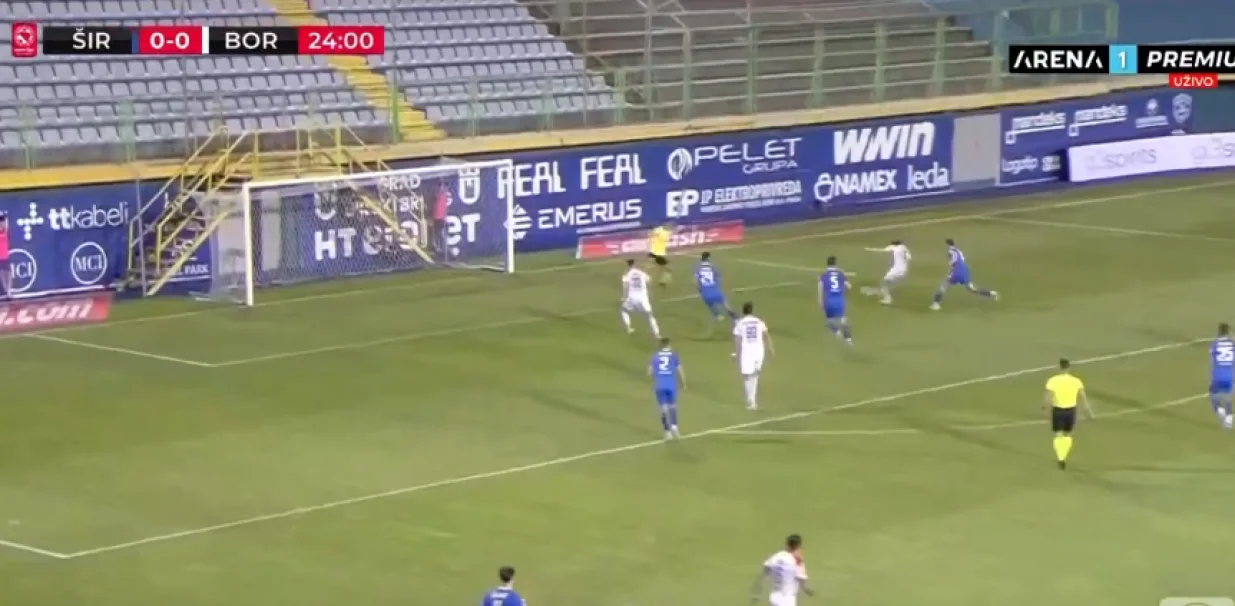 Gol Kulašina (FOTO: Screenshot/Arena Sport)