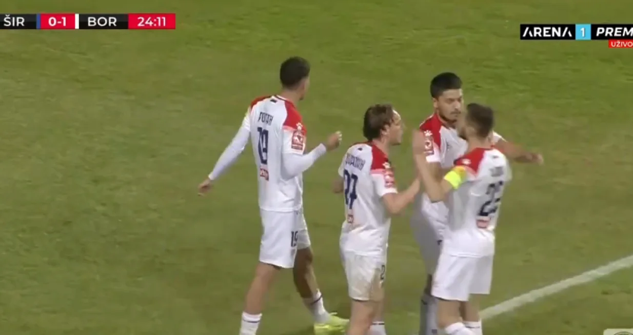 Gol Kulašina (FOTO: Screenshot/Arena Sport)