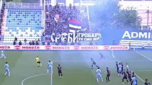 Grobari u Pazaru (FOTO: Screenshot/Arena Sport)