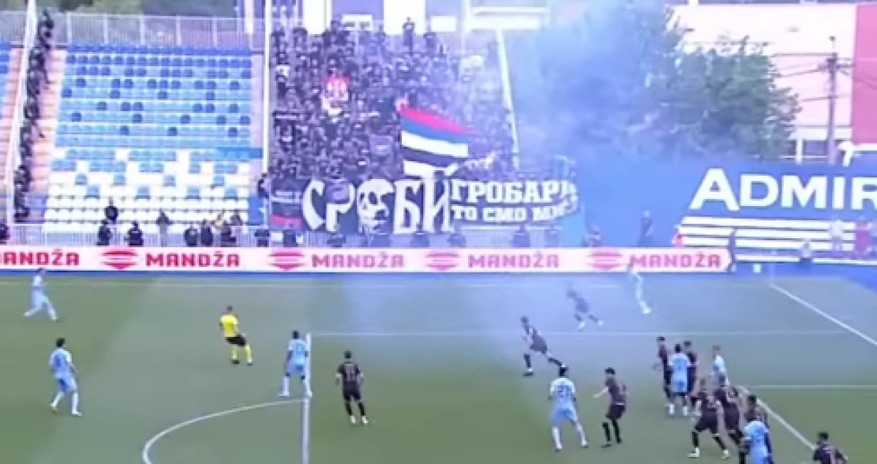Grobari u Pazaru (FOTO: Screenshot/Arena Sport)