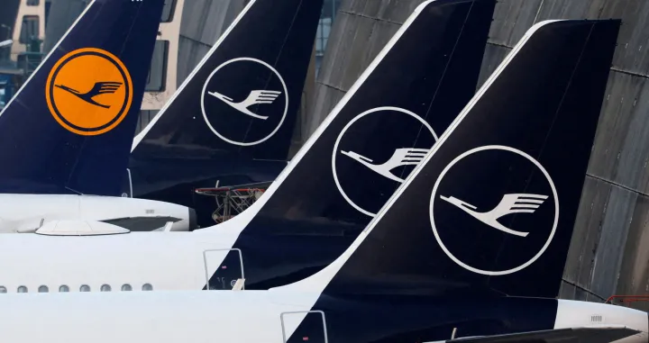 FILE PHOTO: Lufthansa planes parked at Frankfurt airport, Germany, March 7, 2024. REUTERS/Kai Pfaffenbach/File Photo/Kai Pfaffenbach