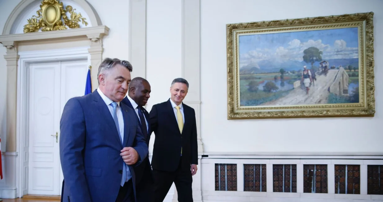 David Lemmy se u Predsjedništvu BiH sastao sa Željkom Komšićem i Denisom Bećirovićem/Damir Deljo