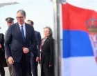 Moskva, Rusija - 8. maj 2025:Predsjednik Srbije Aleksandar Vučić doputovao je u srijedu u Moskvu gdje će prisustvovati paradi povodom Dana pobjede i održati bilateralne sastanke (Ilya Pitalev - Anadolu Agency)/