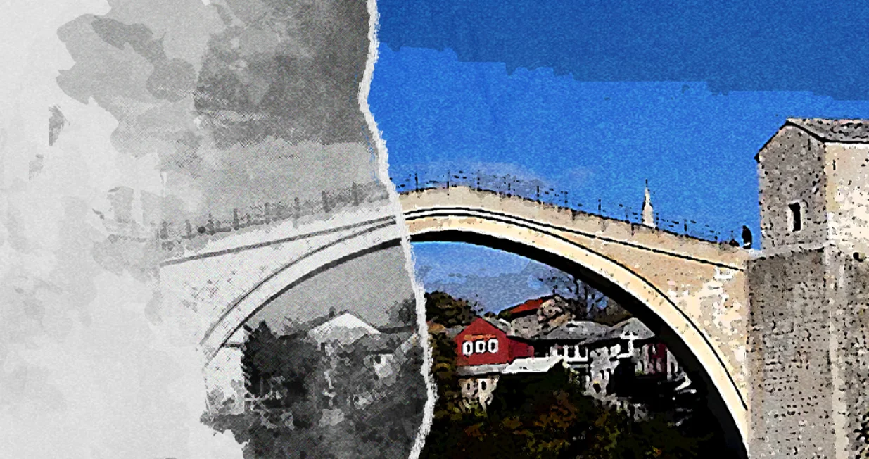 Kolumna Dragana Markovine: Mostarski simbolički ratovi/Ilustracija/Benjamin Krnić