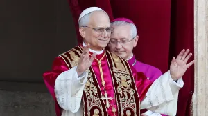 Newly elected Pope Leo XIV, Cardinal Robert Prevost of the United States, appears on the balcony of St. Peter's Basilica at the Vatican, May 8, 2025. REUTERS/Claudia Greco