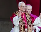 Newly elected Pope Leo XIV, Cardinal Robert Prevost of the United States, appears on the balcony of St. Peter's Basilica at the Vatican, May 8, 2025. REUTERS/Claudia Greco