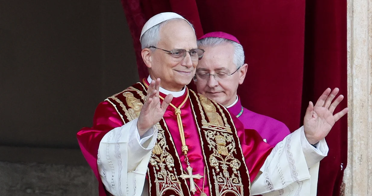 Newly elected Pope Leo XIV, Cardinal Robert Prevost of the United States, appears on the balcony of St. Peter's Basilica at the Vatican, May 8, 2025. REUTERS/Claudia Greco