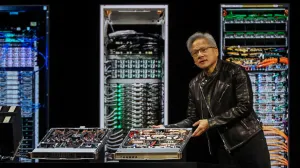 FILE PHOTO: Nvidia CEO Jensen Huang delivers the keynote for the Nvidia GPU Technology Conference (GTC) at the SAP Center in San Jose, California, U.S. March 18, 2025. REUTERS/Brittany Hosea-Small/File Photo/Brittany Hosea-small