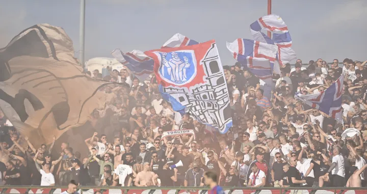 11.05.2025., Gradski stadion, Velika Gorica - SuperSport HNL, 34. kolo, HNK Gorica - HNK Hajduk. navijaci Hajduka, Torcida Photo: Igor Soban/PIXSELL