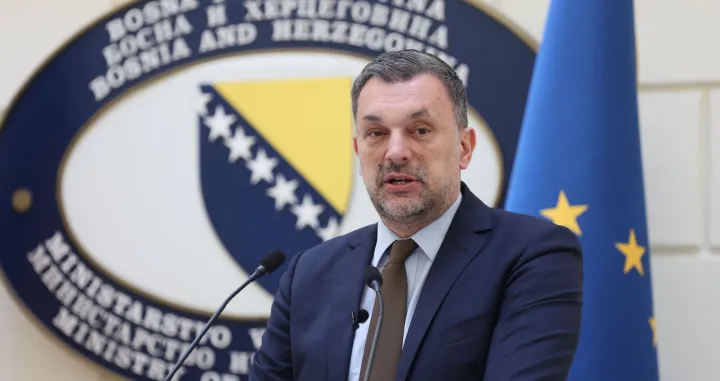 SARAJEVO, 5. aprila (FENA) - Press konferencija ministra vanjskih poslova BiH Elmedina Konakovića. (Foto FENA/Hazim Aljović)./