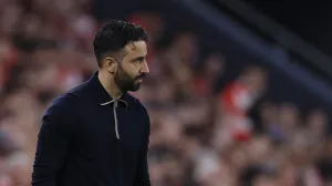 Soccer Football - Europa League - Semi Final - First Leg - Athletic Bilbao v Manchester United - San Mames, Bilbao, Spain - May 1, 2025 Manchester United manager Ruben Amorim REUTERS/Vincent West