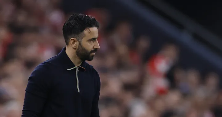 Soccer Football - Europa League - Semi Final - First Leg - Athletic Bilbao v Manchester United - San Mames, Bilbao, Spain - May 1, 2025 Manchester United manager Ruben Amorim REUTERS/Vincent West