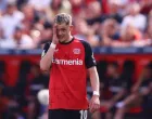Soccer Football - Bundesliga - Bayer Leverkusen v Borussia Dortmund - BayArena, Leverkusen, Germany - May 11, 2025 Bayer Leverkusen's Florian Wirtz reacts REUTERS/Thilo Schmuelgen DFL REGULATIONS PROHIBIT ANY USE OF PHOTOGRAPHS AS IMAGE SEQUENCES AND/OR QUASI-VIDEO.