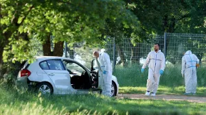 14.05.2025., Djuba, Umag - Kod mjesta Djuba pronadjene su dvije mrtve osobe. Prema prvim informacijama muskarac je u zensku osobu ispalio dva hica te je usmrtio, a nakon toga je pocinio samoubojstvo. Policijski ocevid je u tijeku. Photo: Srecko Niketic/PIXSELL/Srecko Niketic/pixsell