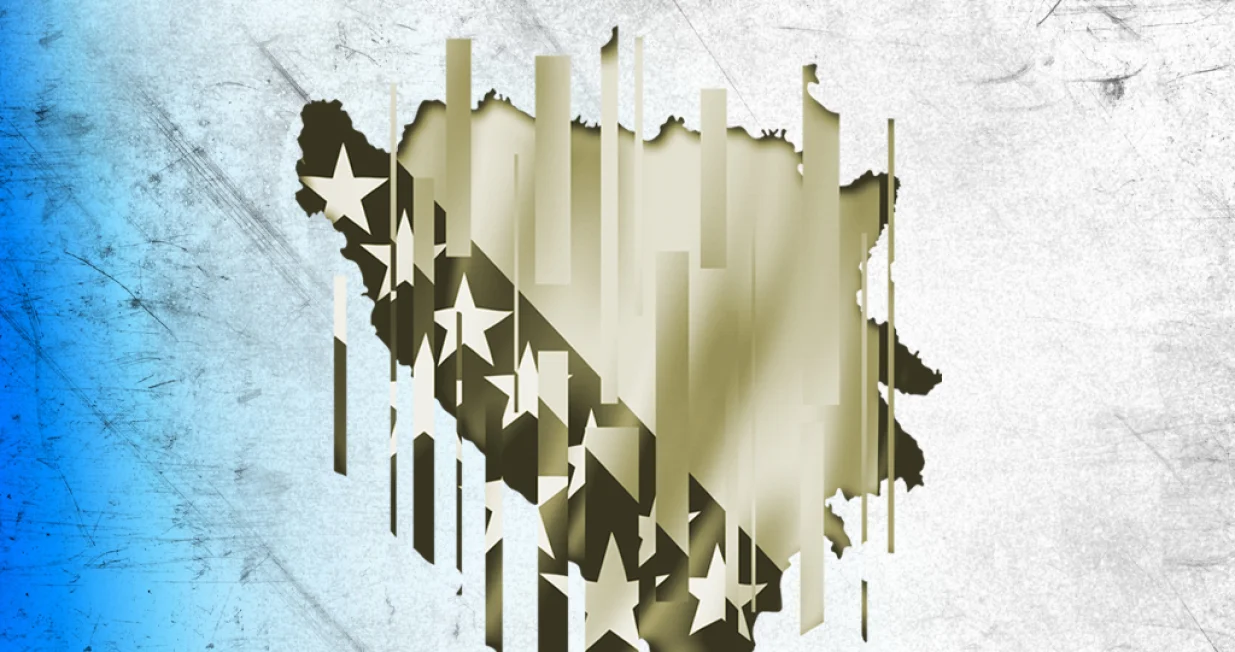 Vizual za kolumnu Gojka Berića, Bosna i Hercegovina, zastava granica/Benjamin Krnić