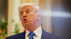 U.S. President Donald Trump speaks as he attends a business forum at Qasr Al Watan during the final stop of his Gulf visit, in Abu Dhabi, United Arab Emirates, May 16, 2025. REUTERS/Amr Alfiky/Amr Alfiky