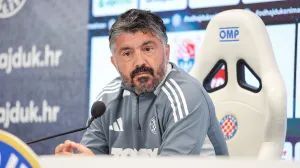 1605.2025., Split- Poljud- Novinarski salon pressica trenera Hajduka Gennaro Gattusa uoci utakmice s Rijekom na kojoj je najavio odlazak Photo: Ivana Ivanovic/PIXSELL
