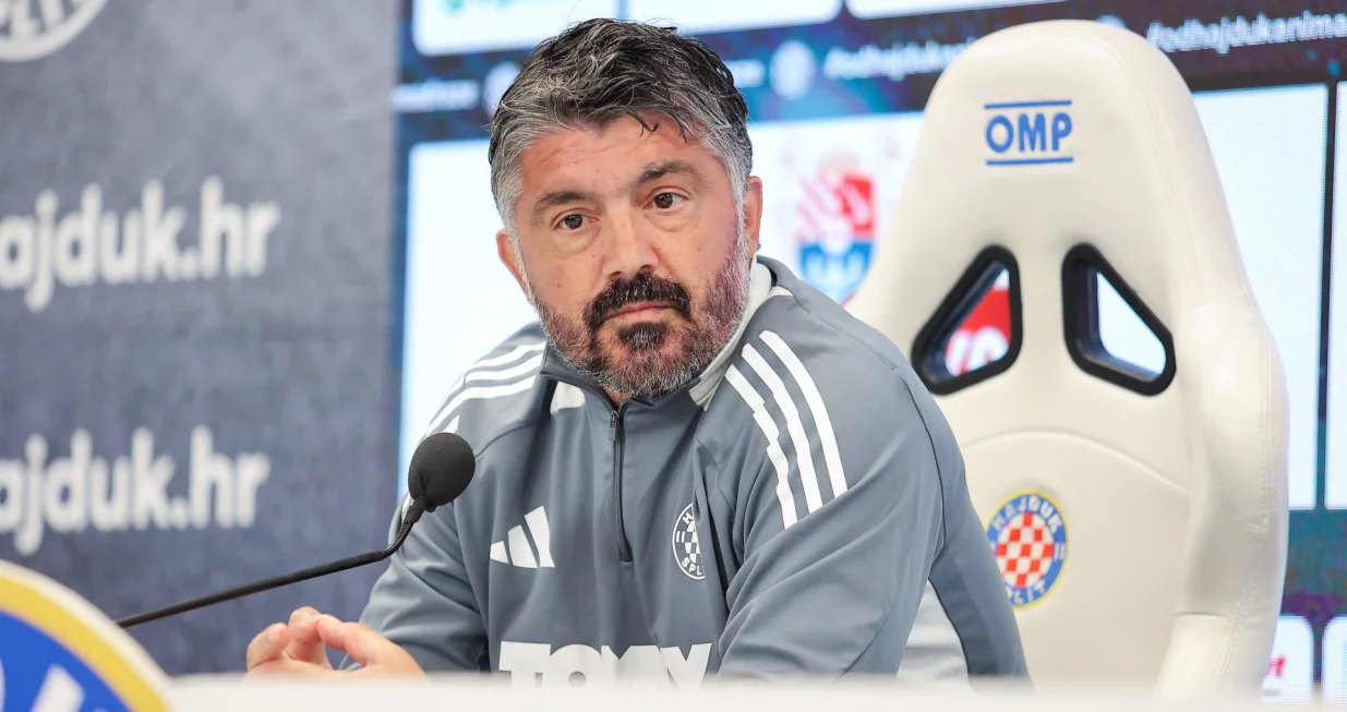 1605.2025., Split- Poljud- Novinarski salon pressica trenera Hajduka Gennaro Gattusa uoci utakmice s Rijekom na kojoj je najavio odlazak Photo: Ivana Ivanovic/PIXSELL