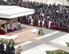 Pope Leo XIV holds Mass during the formal inauguration of his pontificate in St. Peter's Square at the Vatican, Sunday, May 18, 2025.  Jacquelyn Martin/Pool via REUTERS/Jacquelyn Martin
