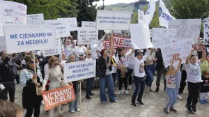 protest radnika u trgovini/Senad Gubelić 