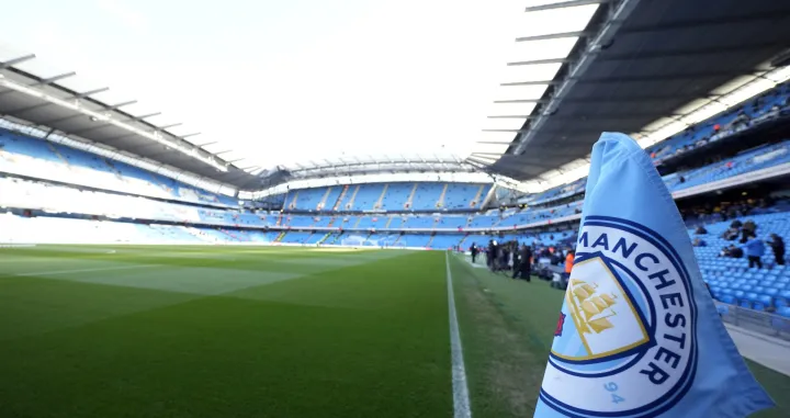 epa09805766 General view of the Etihad Stadium ahead of the English Premier League soccer match between Manchester City and Manchester United in Manchester, Britain, 06 March 2022. EPA/ANDREW YATES EDITORIAL USE ONLY. No use with unauthorized audio, video, data, fixture lists, club/league logos or 'live' services. Online in-match use limited to 120 images, no video emulation. No use in betting, games or single club/league/player publications