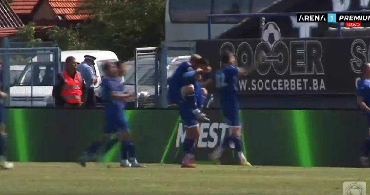 Gol Denkovića za 1:0 (FOTO: Screenshot/Arena Sport)