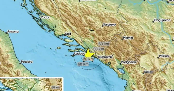 Zemljotres na području Neuma, BiH, EMSC/X.com