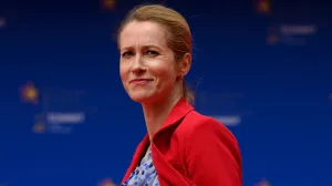Vice-President of the European Commission Kaja Kallas arrives at the 6th European Political Community summit at Skanderbeg Square in Tirana, Albania May 16, 2025. Leon Neal/Pool via REUTERS/Leon Neal