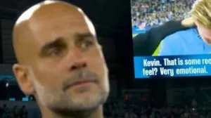 Pep Guardiola i Kevin De Bruyne (FOTO: Screenshot/X)