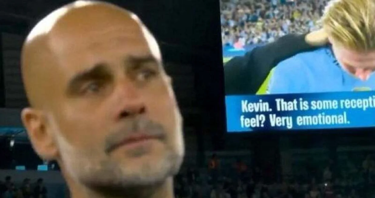 Pep Guardiola i Kevin De Bruyne (FOTO: Screenshot/X)